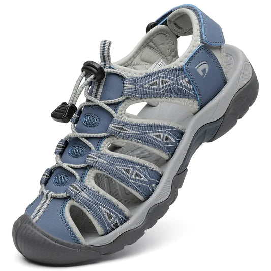 Dannto Womens Sport Hiking Sandals Closed Toe Outdoor Athletic Walking Sandal Lightweight Summer Water Shoes Blue Size 8