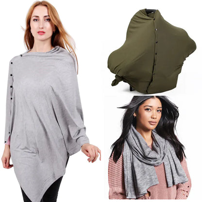 Button Nursing Scarf, Multi-Function Baby Care Cover