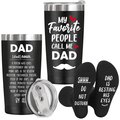 Dad Gifts from Daughter SonKidsBirthday Gifts for DadDad Gifts for Fathers DayValentine Day Gifts for Him MenBest Dad Ever GiftsFunny Socks 20oz Tumbler Gifts for Dad New Dad Step Dad Bonus Dad