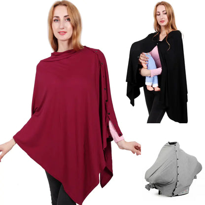 Button Nursing Scarf, Multi-Function Baby Care Cover